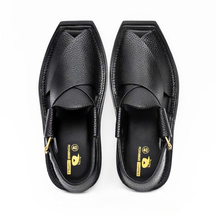 Handmade Kaptaan Chappal with Black Dotted Design