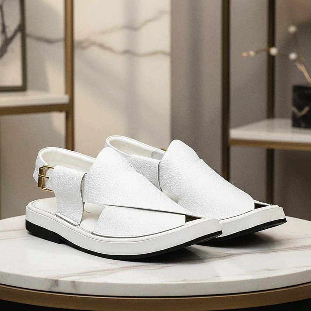Kaptaan Chappal with White Doted