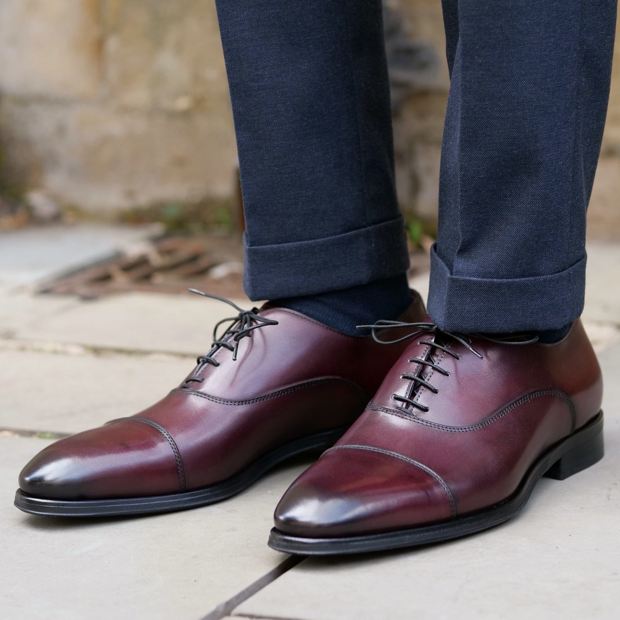 Eton Cap Toe Oxford Oxblood Vibram Sole