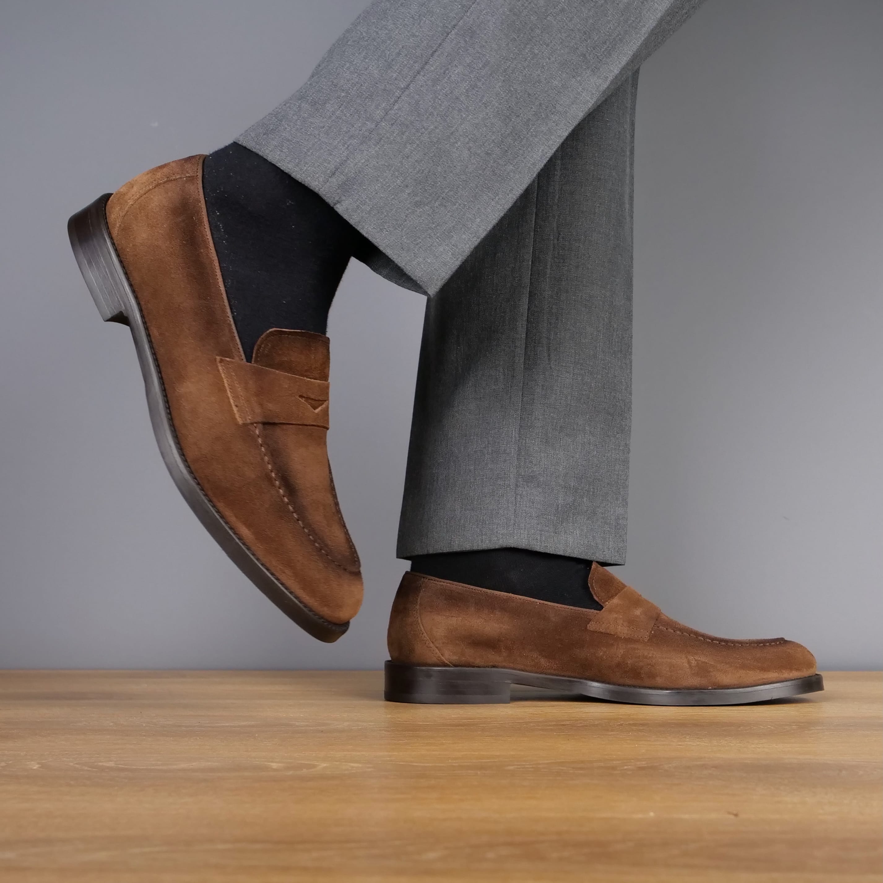 Monaco Penny Loafer Brown Suede