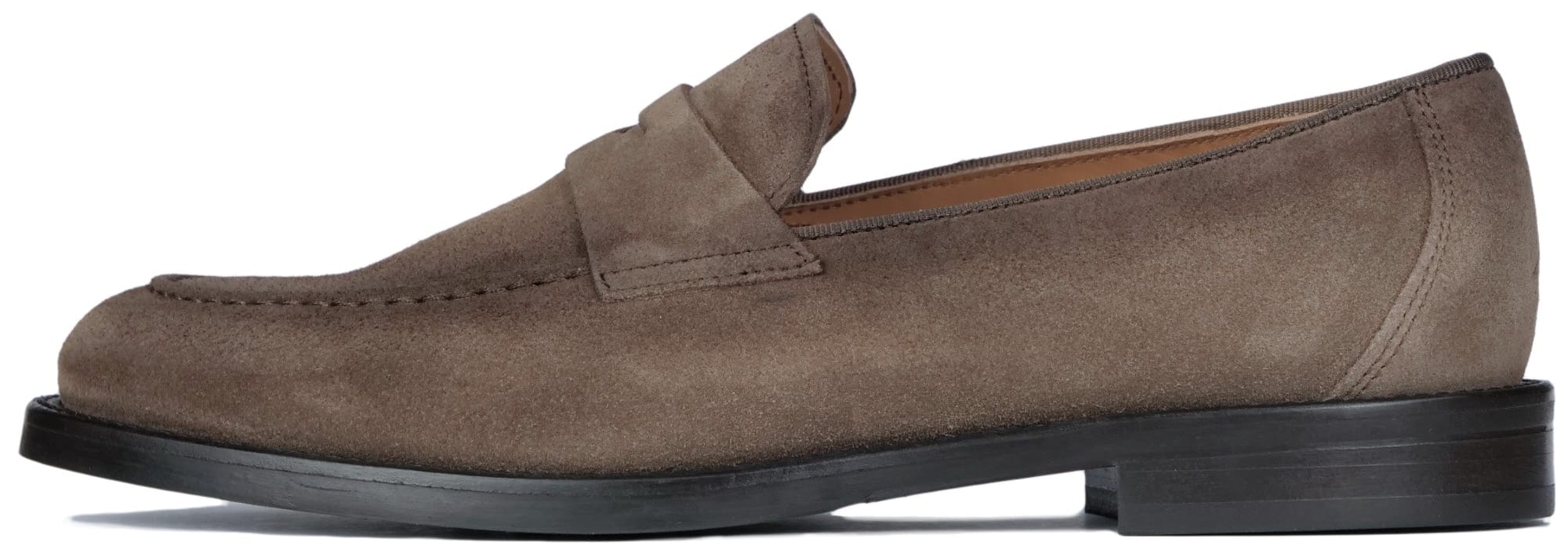 Monaco Penny Loafer Taupe Brown Suede