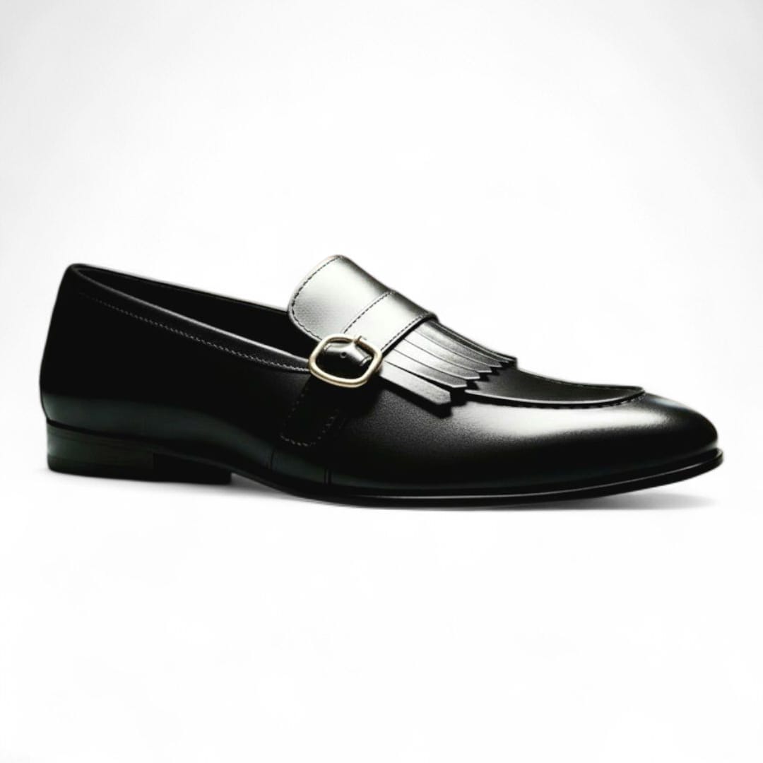 Handmade Men’s Leather Loafers with Buckle | Classic Penny Design