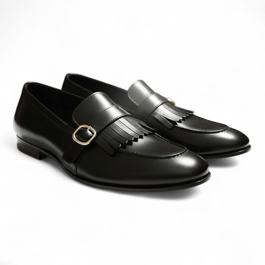Handmade Men’s Leather Loafers with Buckle | Classic Penny Design